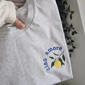 Sicilian lemon T-shirt embroidered ciao amoere shirt gift for girlfriend - Picture 1 of 5