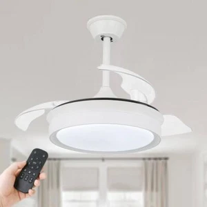 Bella Depot Ceiling Fan 36" w/ Light Kit+Remote Reversible Motor Fandelier White - Picture 1 of 3