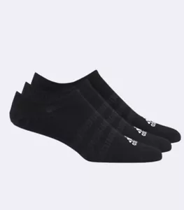 Adidas Originals Unisex Light No Show Socks 3 Pairs Black / White Logo DZ9416 - Picture 1 of 2