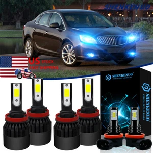 6X For 2012-2017 Buick Verano LED Headlight High/Low + Fog Lights Bulbs 8000K - Picture 1 of 9