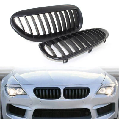 Front Bumper Upper Mesh Grille Fit BMW E63 Coupe M6 E64 Cabrio M6 Matte Black - Image 1 of 4