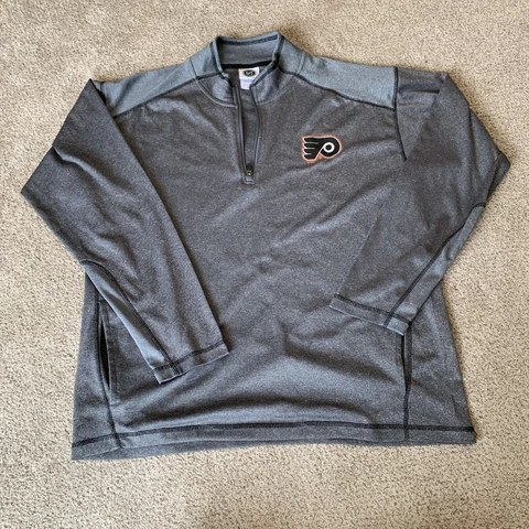 Philadelphia Flyers 1/4 Zip Adult XL Gray  NHL Hockey Jacket Mens Cover