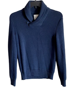 NWT American Eagle Outfitters Women Pullover Cable Sweater Collared Navy SZ S - Picture 1 of 11