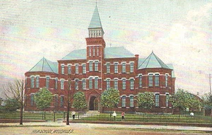 Postal de colección - High School, Wellsville, OH, The Rotograph Co. NY - Imagen 1 de 2