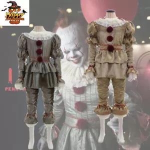 Pennywise Das Clown Festgeleg Outfit Es Stephen King Cosplay Karneval Neu Kostüm - Bild 1 von 6