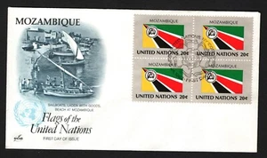 OPC 1982 UN Arte Artesanal Bandera FDC Mozambique Bloque Sc#378 Sin Dirección 43949 - Imagen 1 de 1