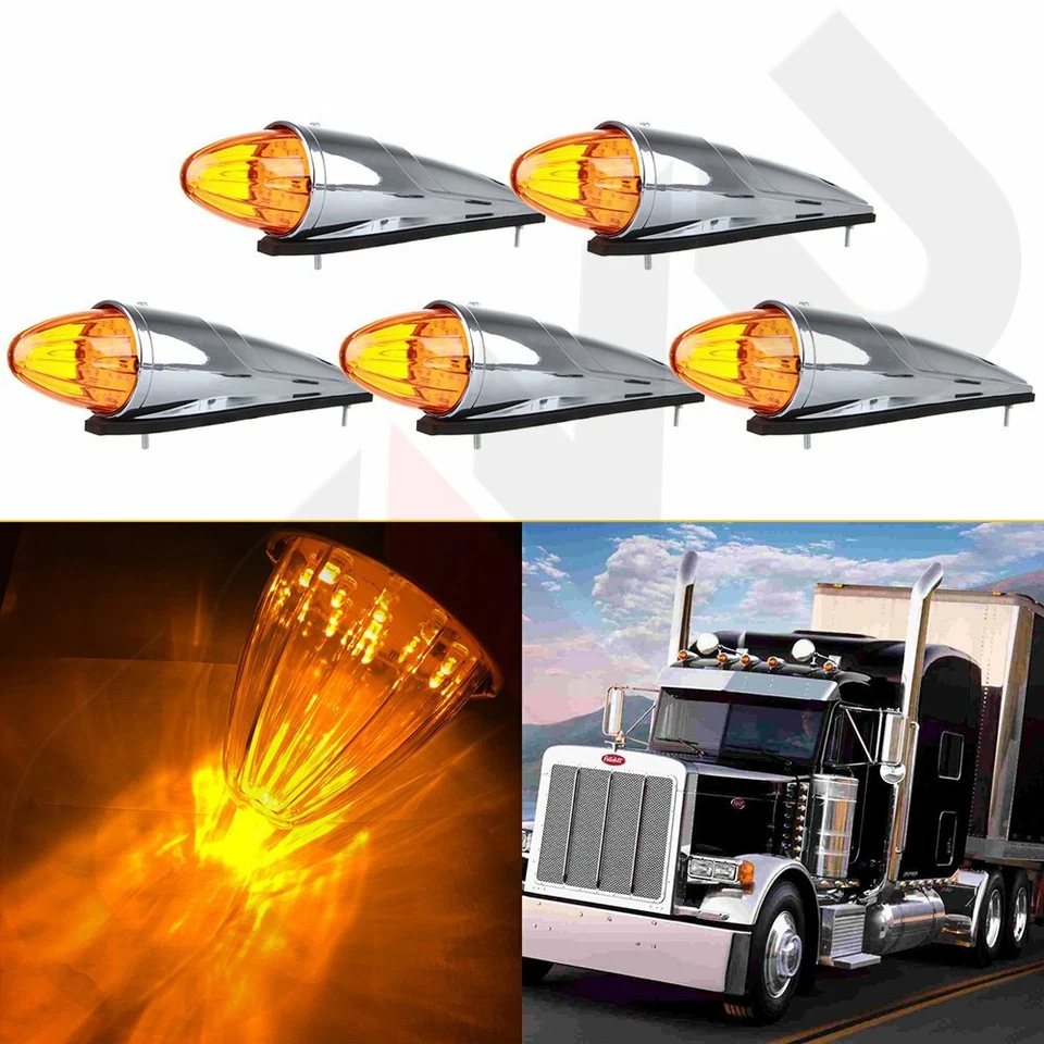 5x 17 LED Amber Semi Truck Cab Marker Light for Peterbilt universal 12v bright - Image 1 of 4