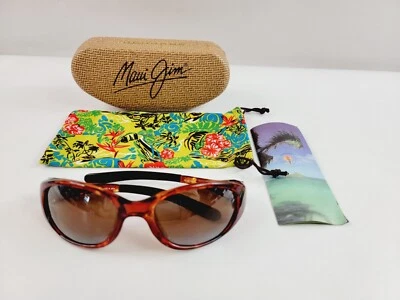 Bolsa e estojo para óculos de sol lentes polarizadas concha de tartaruga vulcão MAUI JIM MJ142-10 - Imagem 1 de 4