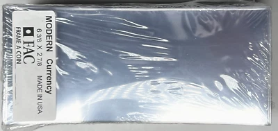 (100) SMALL SIZE CURRENCY SLEEVES FRAME A COIN MODERN BANKNOTE HOLDERS - Image 1 of 2