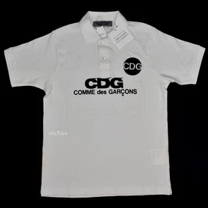 Polo da uomo nuova con etichette Comme des Garcons CDG con stampa logo bianco toppa M DS AUTENTICA - Foto 1 di 10