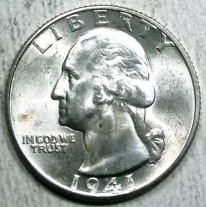 1941-D Washington Quarter, Choice Uncirculated 1125-03 - Imagen 1 de 2