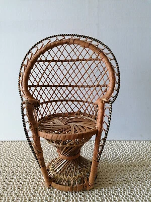 Pfauenthron, Puppensessel, dekoratives Korbgeflecht H:30cm - Bild 1 von 4