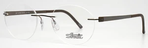 SILHOUETTE 5447 40 6055 5452 Braun Herren Rund Randlos Brille 50-18-140 B:42 - Bild 1 von 14