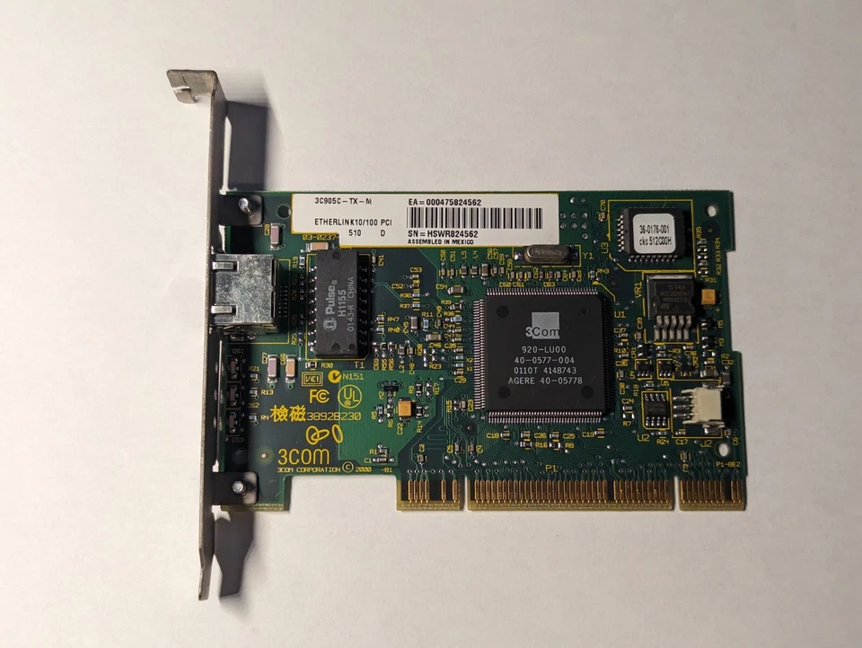 3Com 3C905C-TXM Etherlink PCI LAN Card 10-100 Mbps - Immagine 1 di 1