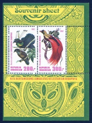 Indonesia Block 1982 Birds of Paradise MNH aVF/XF A227 Foto 1 de 4