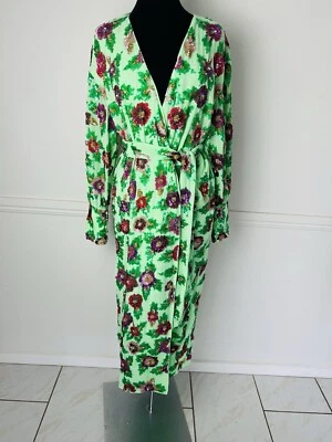 ASOS Edition Floral Sequin Wrap Dress Size 10 - image 1 of 4