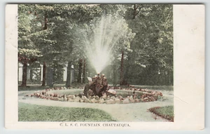 Postcard 1906 Chautauqua Literary Scientific Circle Fountain in Chautauqua, NY - Picture 1 of 2