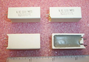 QTY (10) 10 Ohm 10W 10% VERTICAL CERAMIC POWER WIREWOUND RESISTORS PWR10-10-10% - Picture 1 of 2