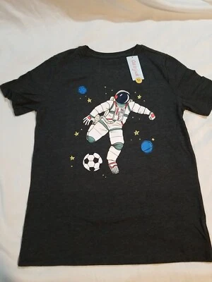 Boys Soccer Astronaut Graphic Short Sleeve T-Shirt Cat & Jack Gray XXL (18) - Image 1 of 4