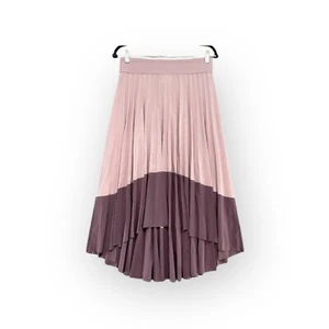 Falda Athleta Mujer Talla 2X Columpio Adelante Plisada Malva Midi Bloque de Color Elastizada - Imagen 1 de 5