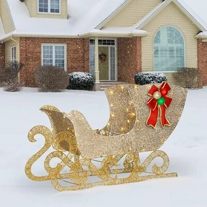 "Trineo de Navidad pre-cuerdado National Tree y estacas de tierra 38"" x 24" - Imagen 1 de 4