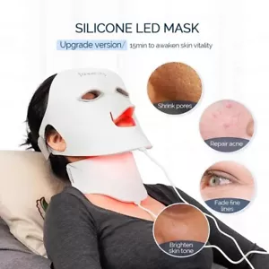Maschera Terapia Luce Viso LED Collo Pelle Fotone Ringiovanimento Viso 7 Colori Colore - Foto 1 di 6