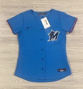 Camiseta deportiva de béisbol Nike 2020/21 Miami Marlins Aqua para mujer talla pequeña - Imagen 1 de 6
