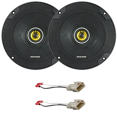 2x Kicker 6.5" 300W 2-Way Coaxial Speakers, Speaker Connector (Toyota Vehicles) - Image 1 of 4