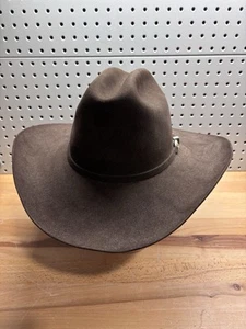 Wrangler Brown Sheepskin Leather 5X Beaver Cattleman Cordova Western Hat 7-1/4 - Picture 1 of 12