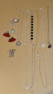 Jewellery Bundle Lot 925 Silver ,necklaces,bracelets Selling As A Lot - Picture 1 of 11