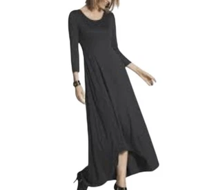 Abito Chico's High Low LILLY Lagenlook grigio maxi elasticizzato nuovo con etichette $129 taglia media 8 - Foto 1 di 12