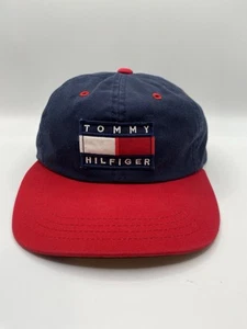 Tommy Hilfiger Hat Cap Snap Back Flag Patch Logo Embroidered Spell Out 90’s VTG - Picture 1 of 7