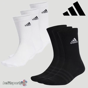 ADIDAS GEPOLSTERTE CREW-SOCKEN HERREN UNISEX 3 PAAR PACK SCHWARZ WEISS 6,5-8 8,5-10 - Bild 1 von 19