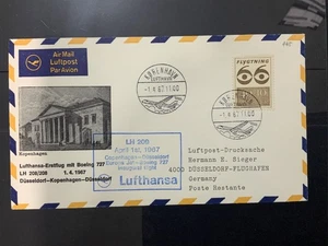 FLIGHT COVER: DENMARK LUFTHANSA COVER 1967 - Bild 1 von 2