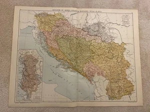 YUGOSLAVIA - Large Antique 26 x 20 Inch Map From 1919 - Bild 1 von 1