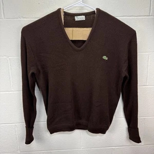 Vintage Izod Lacoste Sweater Mens Pullover Orlon Acrylic Brown Grandpa XL Knit - Picture 1 of 23
