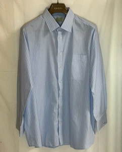 Camisa Hamilton Para Hombre Camisa Abotonada Manga Larga con Bolsillo - Azul Rayas - XL - Imagen 1 de 5