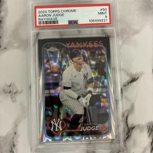 2024 Topps Chrome Ray Wave Aaron Judge #50 PSA 9 Mint Yankees Baseball Card - Picture 1 of 1