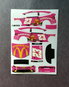 2025 Custom Bubba Wallace #23 McDonalds McDonaldLand 1/64 Peel & Stick Decals - Picture 1 of 1