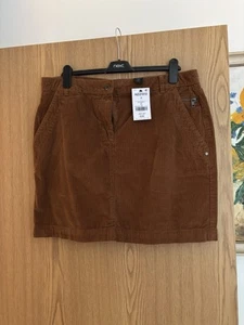 Next Cord Brown Mini Skirt New With £22 Tags Size 16 Tall with pocket front/back - Picture 1 of 5