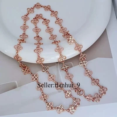 New! Tory Logo Rose Gold Tone Long Necklace with Jewelry Pouch Size:83cm - Image 1 of 2