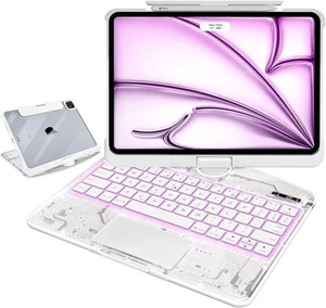 iPad13 Inch Air Keyboard Case (M3-2025, M2-2024), Unique Cyberpunk High-tech 360 - Picture 1 of 8
