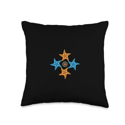 Sea Star Circle Animal Lover Throw Pillow Case Cushion Cover Decorative Gift - Image 1 of 3