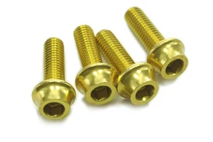 OMNI Racer WORLDS LIGHTEST Alloy Bottle Cage Bolts Set: M5x15mm 4.8g 4 GOLD - Picture 1 of 3