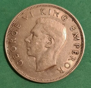 Silbermünze Neuseeland Half Crown 1945 #341c - Bild 1 von 2