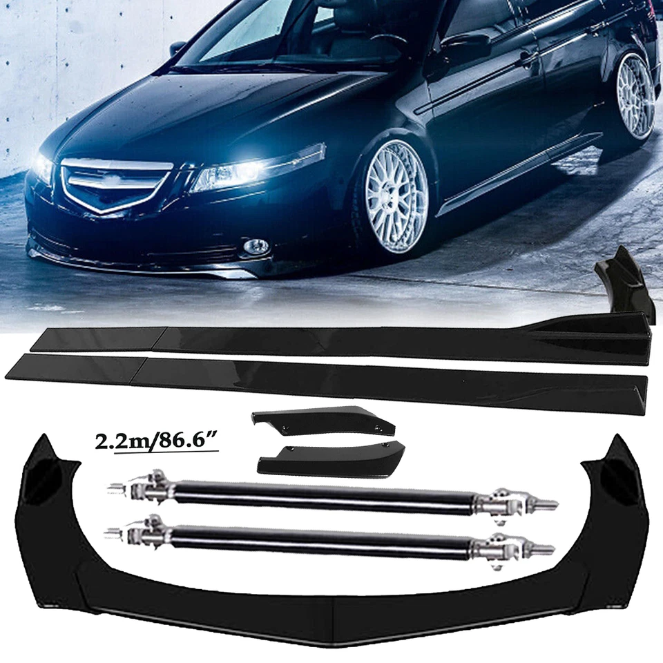 Front Bumper Lip Spoiler Splitter Car Body Rear For Acura TSX Glossy Black - Image 1 of 4