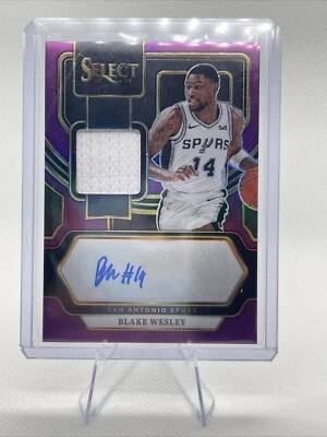 2023-24 Panini-Select Patch Auto #50/99 -Blake Wesley -Spurs  - Image 1 of 2