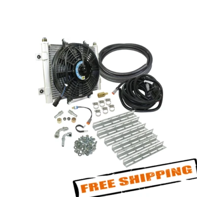 BD Diesel 1030606-1/2 Xtrude Transmission Cooler w/ Fan Complete Kit, 1/2" Lines Foto 1 de 4