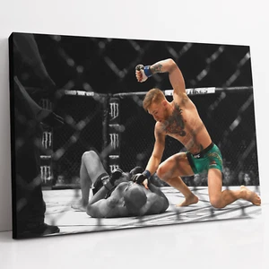 Póster de arte enmarcado en lona estampado en pared de Conor McGregor José Aldo UFC 194 MMA - Imagen 1 de 10