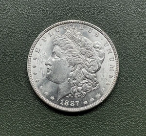1887 Morgan Silver Dollar, BRILLIANT UNCIRCULATED -FREE SHIPPING-M-115 - Picture 1 of 2